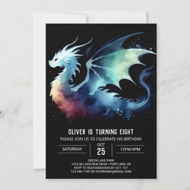 Convite Dreamon Dragon Birthday Digital (Frente)