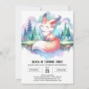 Convite Dreamsy Fox Birthday digital