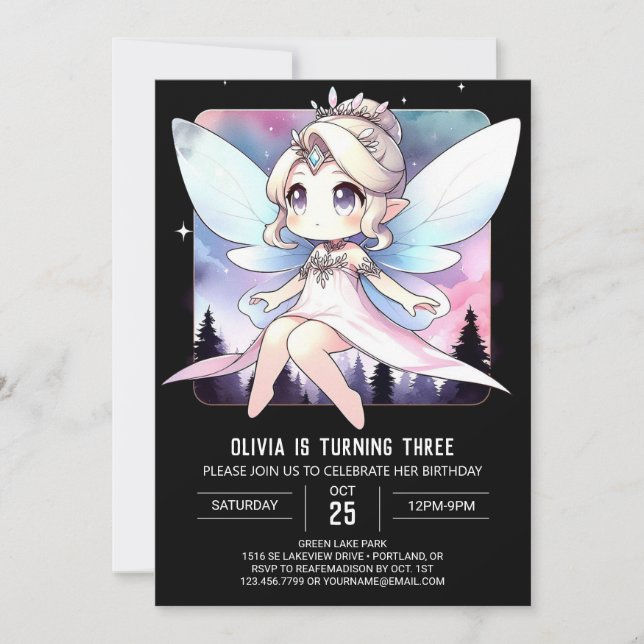 Convite Dreamtheme Fairy Birthday (Frente)