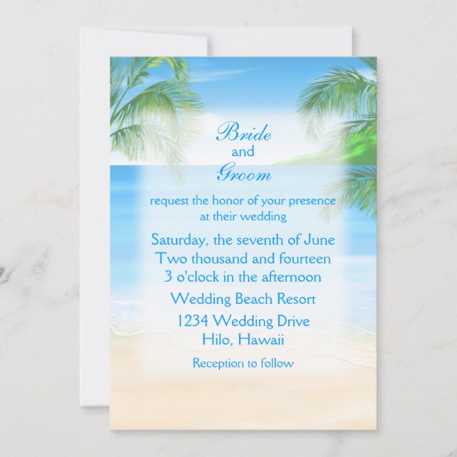 Convite Dreamy Beach Wedding (Frente)