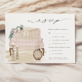 Convite Dreamy Bohemian Beach Wedding RSVP