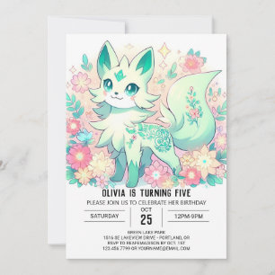 Convite Dreamy Boho Fox Digital Birthday