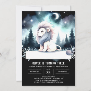 Convite Dreamy Boho Lion Birthday