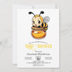 Convite Dreamy Bonito Bee Chá de fraldas