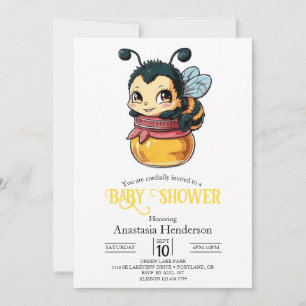 Convite Dreamy Bumble Bee Chá de fraldas