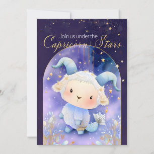 Convite Dreamy Capricorn Starry Night Birthday