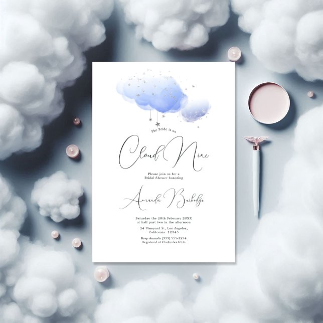 Convite Dreamy Cloud Nine Chá de panela (Dreamy Cloud Nine Bridal Shower Invitation)