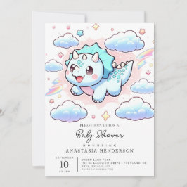 Convite Dreamy Cute Dinosaur Chá de fraldas