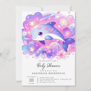 Convite Dreamy Dolphin Chá de fraldas