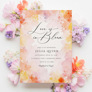 Convite Dreamy Floral Love está em Bloom Chá de panela