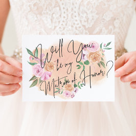 Convite Dreamy Floral Matron of Honor Card