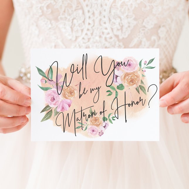 Convite Dreamy Floral Matron of Honor Card (Criador carregado)