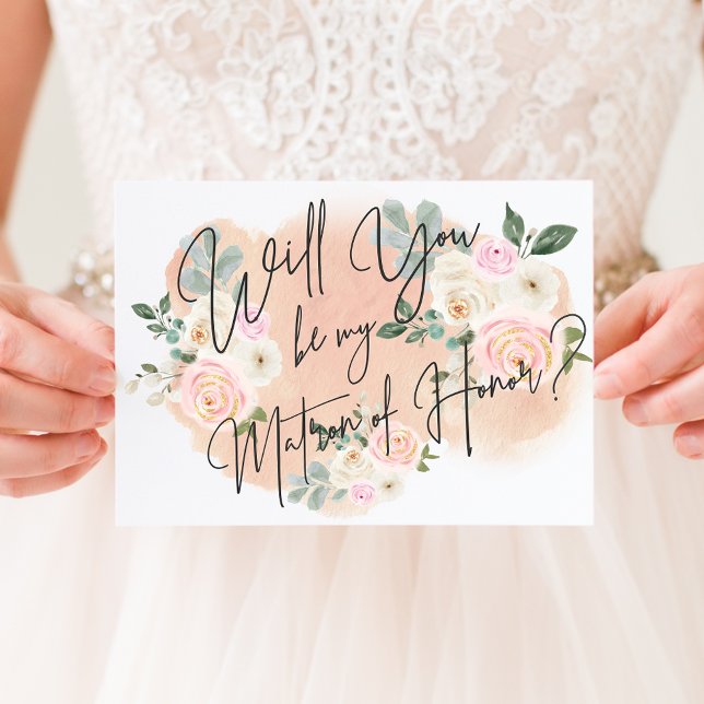 Convite Dreamy Floral V2 Matron of Honor Card (Criador carregado)