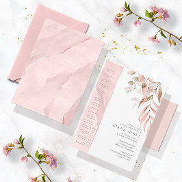 Convite Dreamy Foliage Graduation Blush Pink ID911