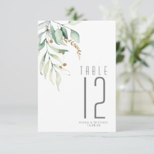 Convite Dreamy Greenery Table Number Green/Blue ID817