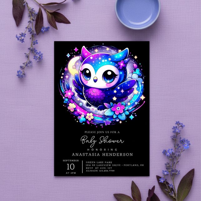 Convite Dreamy Owl Chá de fraldas (Criador carregado)