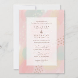 Convite Dreamy Pastel Modern Art Wedding
