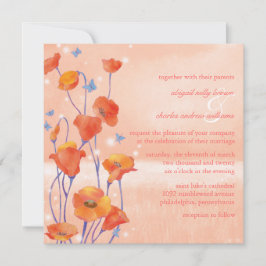 Convite Dreamy Poppy Field Wedding