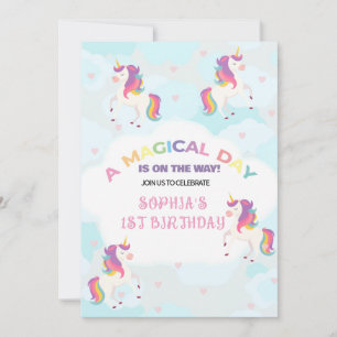 Convite Dreamy Unicorn Aniversário