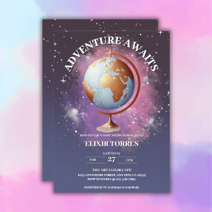 Convite Dreamy Watercolor Adventure Aguarda Chá de fraldas