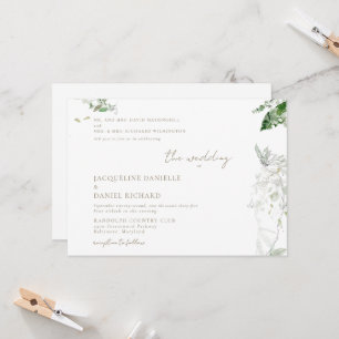 Convite Dreamy Watercolor Foliage Ambos os Pais Casamento 