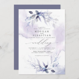 Convite Dreamy Wedding Watercolor Plum Invitation