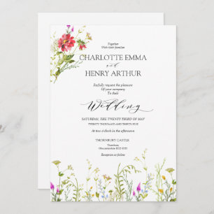 Convite Dreamy Wild flower Weding Invitation