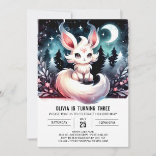 Convite Dreamy Wolf Birthday minimalista