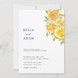 Convite Dreamy Yellow Rose Wedding