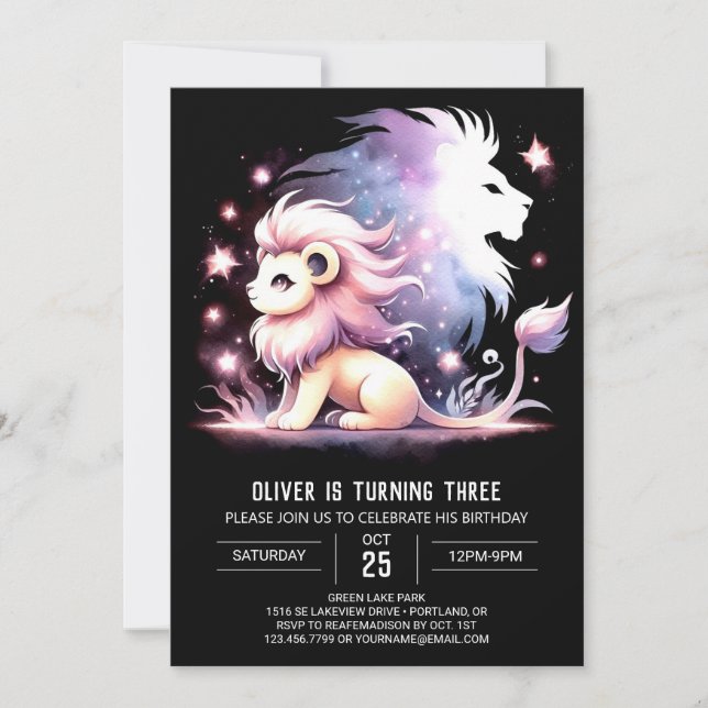 Convite Dreamys Kids Lion Birthday (Frente)