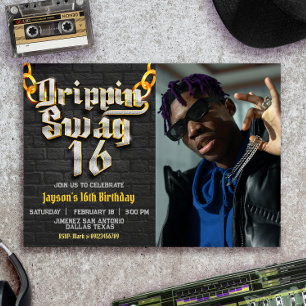 Convite Drippin Swag 16 com Foto Paisagem
