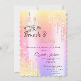 Convite Drips Brunch & Bubbly Chuveiro de Noiva Ombre