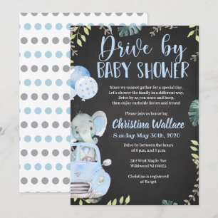 Convite Drive by Baby Shower Invtions for Boys