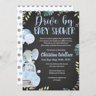 Convite Drive by Baby Shower Invtions for Boys