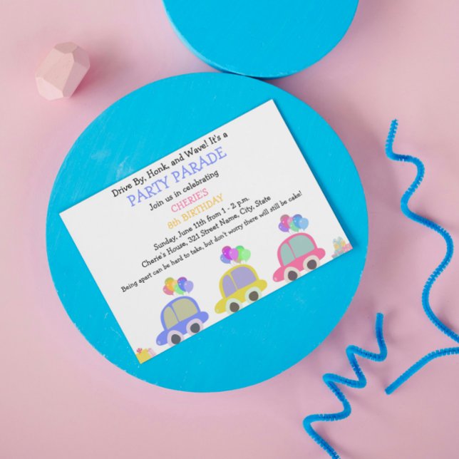 Convite Drive By Birthday Parade (Criador carregado)