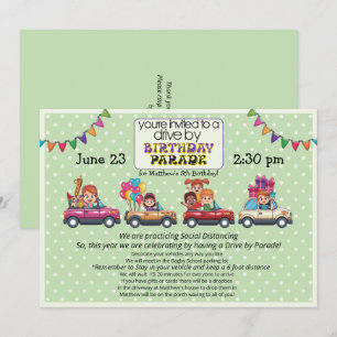 Convite Drive By Birthday Parade for Child