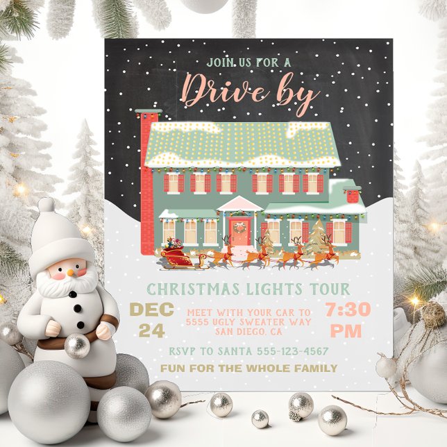 Convite Drive by Christmas Lights Tour (Criador carregado)