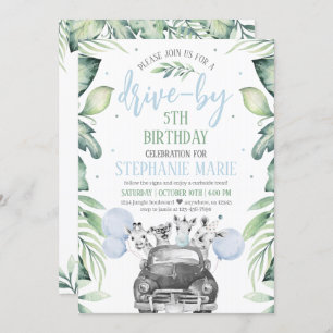 Convite Drive By Safari Birthday Parade Invade