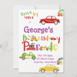 Convite Drive by Simple Birthday Invitation Card