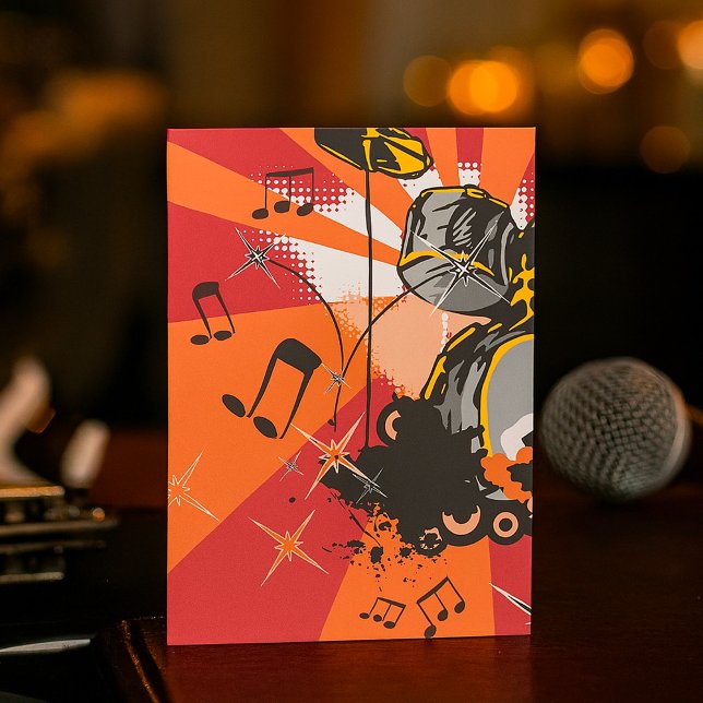 Convite Drum Set Music (Criador carregado)