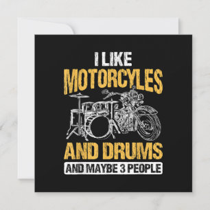 Convite Drummer Drummer Eu Gosto De Motociclos E Tambores