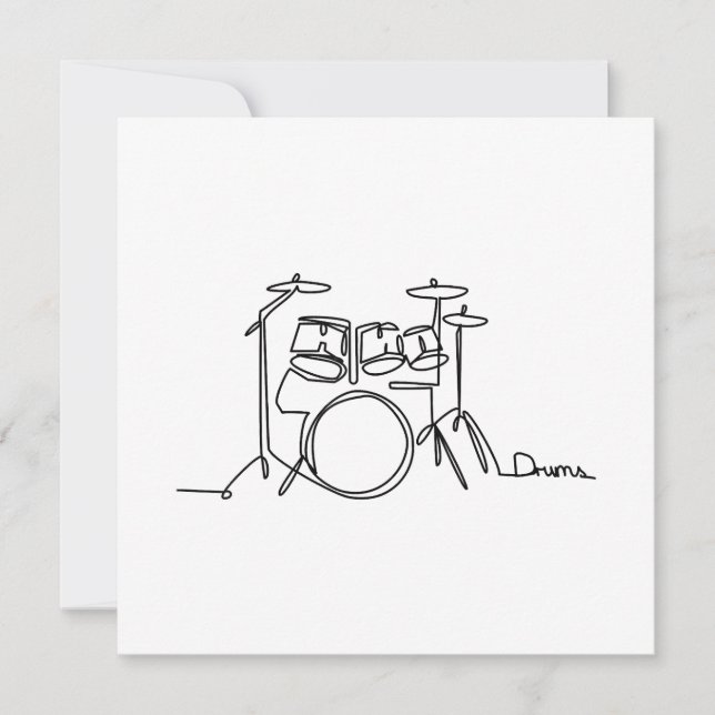 Convite Drummer Music Design Um Tambor De Linha (Frente)