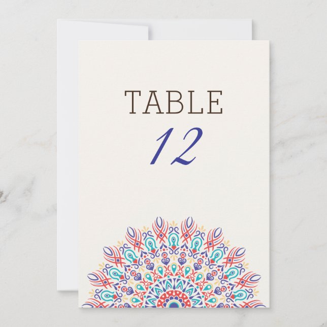 Convite Dry Pampas Grass Mandala Wedding Table Number (Frente)