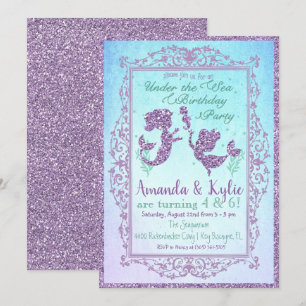 Convite DUAL Sereid Party Under the Sea Birthday Card