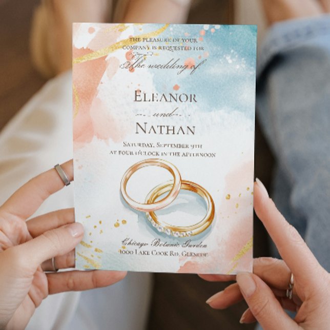 Convite Duas alianças de ouro que sofisticei (Criador carregado)