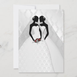 Convite Duas Brides No Casamento Elegante De Bridal