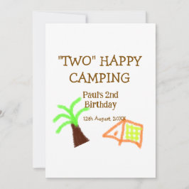 Convite Duas crianças felizes acampadas de segundo anivers
