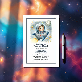 Convite "Duas da Lua" Festa de aniversário do Rocket Toddl