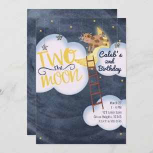 Convite DUAS DA LUA segundo 2, Aniversário da Vaca Rhyme