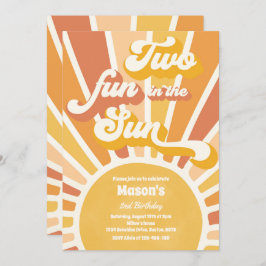 Convite Duas Diversão Na Festa Do segundo aniversário Sol